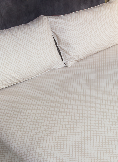 Beige Clover Fitted Sheet Set - RAZAEE