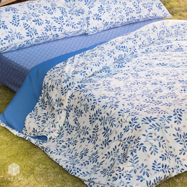 Moroccan Blue Cotton Rich Duvet Cover - RAZAEE