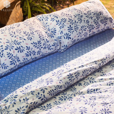 Moroccan Blue Cotton Rich Duvet Cover - RAZAEE