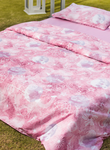 Celestial Pink Pure Cotton Percale Duvet Cover Set - RAZAEE