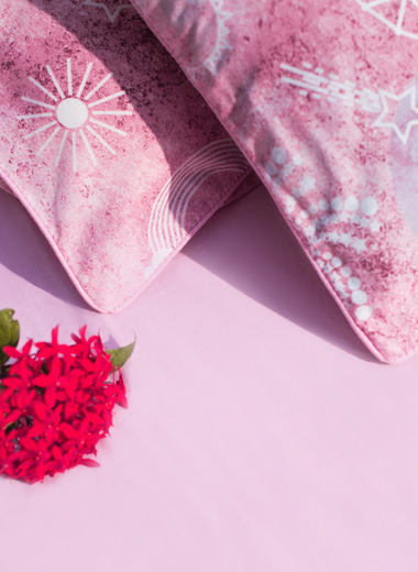 Celestial Pink Pure Cotton Percale Duvet Cover Set - RAZAEE