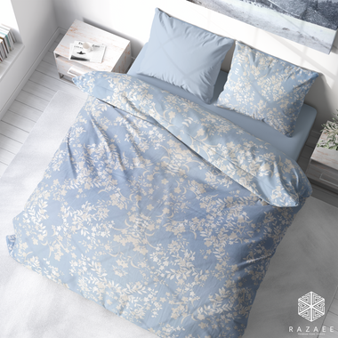 Floral Ice Pure Cotton Sateen Duvet Cover Set - RAZAEE