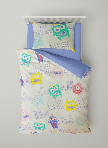 Monster City Pure Cotton Duvet Cover Set - RAZAEE