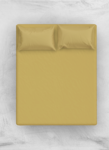 Solid Mustard Fitted Sheet Set - RAZAEE