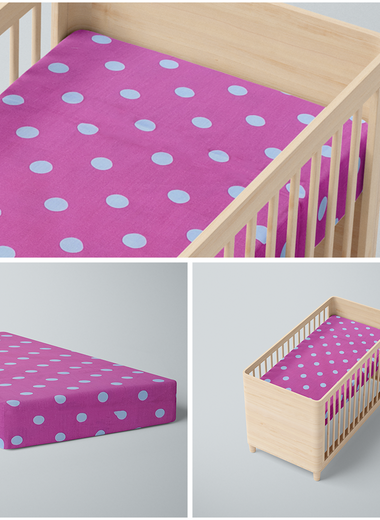 Pink-a-dot Organic Cotton Crib Sheet - RAZAEE