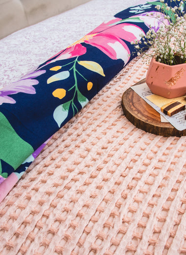 Peach Parfait Waffle Weave Blanket - RAZAEE