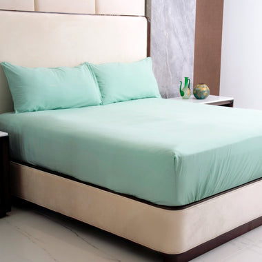 Mint Elegance Solid Fitted Sheet Set