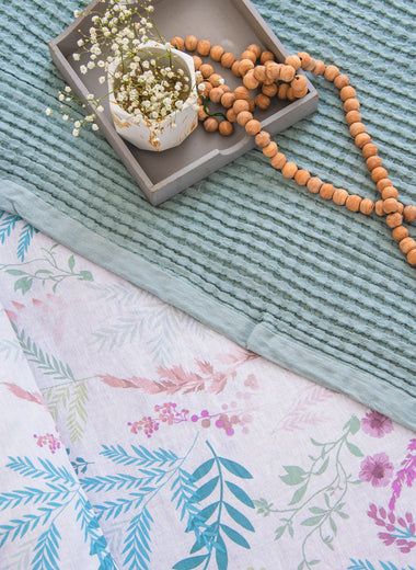 Soft Sage Waffle Weave Blanket