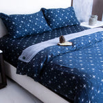 Midnight Stardust Pure Cotton Percale Duvet Cover Set - RAZAEE