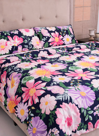 Floral Mosaic Pure Cotton Sateen Duvet Cover Set - RAZAEE