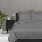 Charcoal Grey Pure Cotton Sateen BedSheet Set