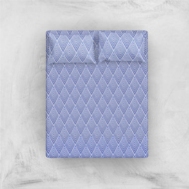 Chevron Ink Pure Cotton Percale Fitted Sheet Set