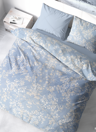 Floral Ice Pure Cotton Sateen Duvet Cover Set - RAZAEE