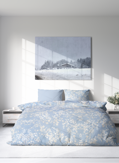 Floral Ice Pure Cotton Sateen Duvet Cover Set