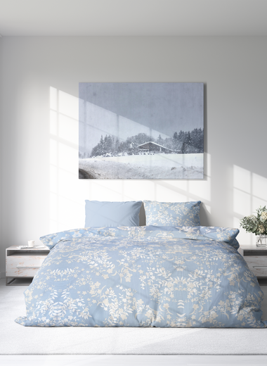 Floral Ice Pure Cotton Sateen Duvet Cover Set - RAZAEE