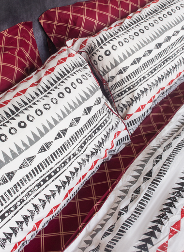 Peruvian Reversible Pure Cotton Percale Duvet Cover - RAZAEE