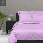 Pale Lilac Sateen Duvet Cover & Fitted Sheet Set - RAZAEE