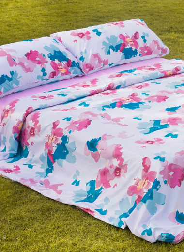 Watercolour florals Pure Cotton Percale Duvet Cover Set - RAZAEE